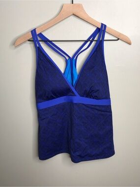 L.L. Bean Blue Strappy Swim Tankini Top Women’s Size 14